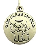 GOD BLESS MY DOG - Saint Francis Charm, Tag - with PRAYER CARD, from Fantasy Farm