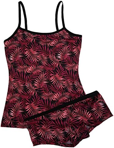 PN Juniors Sized Cami and Boyshort Set Many Prints Available (Small, Red/Black Palms)