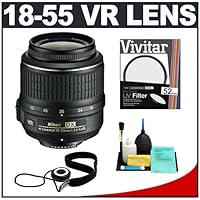 Nikon 18-55mm f/3.5-5.6G VR AF-S DX Nikkor Lens with UV Filter + Cleaning Kit for D300, D40, D90, D5000, D60, D300s, D3000, D3100 and D7000 Digital SLR Cameras