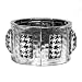 Burnished Silver Metal Hammered Houndstooth Bracelet