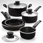 T-Fal Encore Hard-Enamel 10-Piece Cookware Set, Black