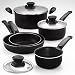T-Fal Encore Hard-Enamel 10-Piece Cookware Set, Black