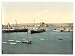 GIANT Wall Sticker of: Jersey, arrival of boats, St. Heliers, Channel Islands, England wall sized poster (photochrom) photochrome measured in inches