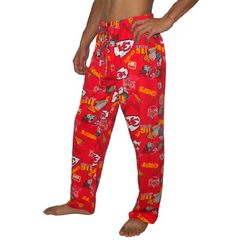 Mens NFL Kansas City Chiefs Finest Cotton Thermal Sleepwear / Pajama Pants - Red (Size: L)