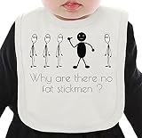 Why Are There No Fat Stickmen Slogan ネクタイを有する有機ビブ Medium