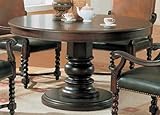 Riverside 54 Round Semi-Formal Dining Table in Dark Wood Finish by Coaster