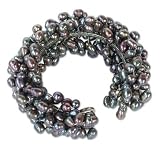 Pearl bracelet, 'Extravagant Purple'