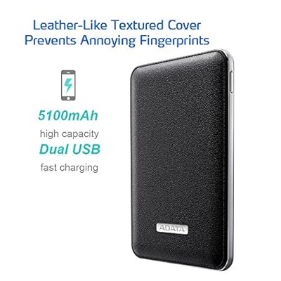 ADATA PV120 Power Bank is an Elegant Companion for Your Mobile Life(APV120-5100M-5V-CBK)