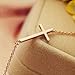 Sideways Cross Necklace Kelly Ripa Style From Ghome Offer Silver or Gold Color 18 Inches Simple Pendant for Women (Gold)