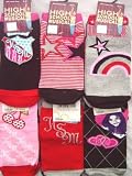 High School Musical 6pk Girls Trainer Liner Socks, Shoe Size 12-3