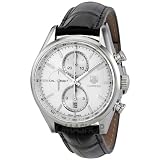 Tag Heuer Carrera Chronograph Silver Dial Automatic Leather Mens Watch CAR2111.FC6266
