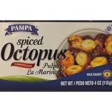 Pampa Wild Caught Spiced Octopus in Marinara Sauce (4 oz Cans) 3 Pack