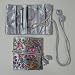 Jewelry : Silky Brocade Jewelry Travel Organizer Roll Pouch - Silver Grey