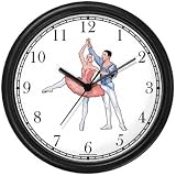 Ballerina and Ballet Dancer Couple No.3 - Wall Clock by WatchBuddy Timepieces (Slate Blue Frame)