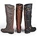 Brinley Co. Womens Regular and Wide-Calf Knee-High Studded Riding Boot