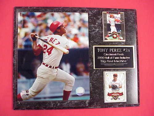 Reds Tony Perez 2 Card Collector Plaque