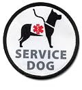 SERVICE DOG Image Black Rim Symbol 3 inch Sew-on Patch