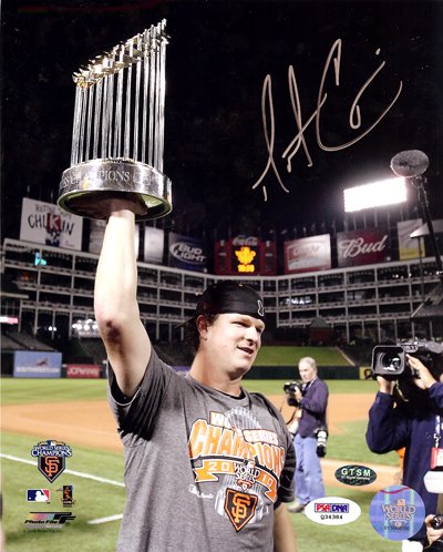Matt Cain Autographed San Francisco Giants 8x10 Photo #2 2010 WS PSA/DNA