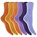 Ladies/Womens Bamboo Super Soft Work/Casual Non Elastic Top Socks (Pack Of 6)