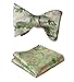 SetSense Men's Paisley Jacquard Woven Self Bow Tie Set