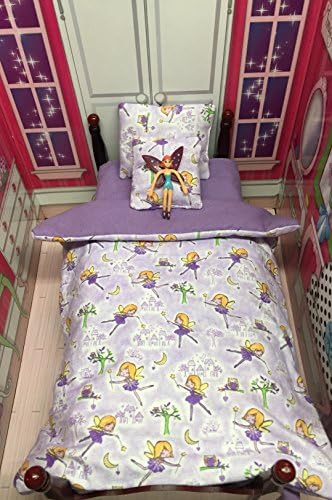 16-18 inch Doll purple Fairy doll bedding set FITS American Girl with sheet and bendable fairy!