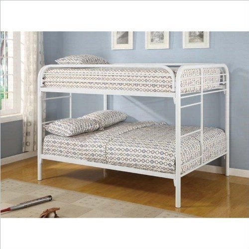 Coaster Rustic White Metal Full over Full Bunk Bed