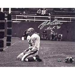 Y.A. Tittle Giants Signed HOF 71 Anguish 8x10 Photo
