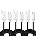Micro USB Cables [3-Pack], iSeeker 6.6ft Premium High Speed USB 2.0 A Male to Micro B Sync and Charge Cables for Samsung, HTC, Motorola, Nokia and More Android Phone (Black)