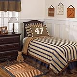 CoCaLo Cooperstown Baseball 3PC Twin Bedding Set (Comforter, Sham, Ruffle)