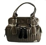 Chloe Handbags (Ardoise) Quilted Patent Leather Bay Bag 7ES361-7H788