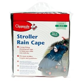 Clippasafe Black Stroller Rain Cape
