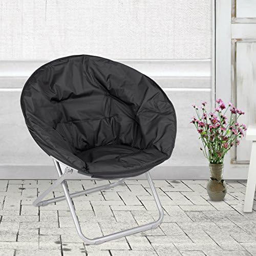 VECELO Large Moon Chair ,Black