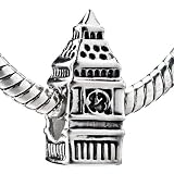 Pugster Jewelry 925 Sterling Silver London Big Ben Clock Beads Fits Pandora Charm Bracelet
