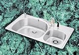 Elkay Gourmet Collection DLCGR382210R1 38 Top Mount Double Bowl Stainless Steel Sink with 18-Gauge, 10-1/2 Bowl Depth, Self-Rim and Small Bowl on Right: 1 Hole