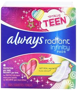 Always Totally Teen Always Radiant Infinity Pads, 14 Count