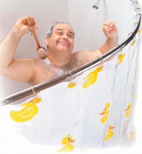 Chrome Curved Shower Curtain Stainless Steel