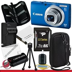 Canon PowerShot A4000 IS (Blue) 16.0 MP Digital Camera with 8x Optical Image Stabilized Zoom Package 5