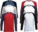Long sleeve baseball t-shirt Deep Navy and White Large (41 - 43 inch chest)