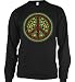 Floral Pattern Neon Peace Sign Mens Thermal Shirt, Funky Trendy Hot Neon Peace Sign Long Sleeve Thermal