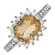 FPJ Charming Ring With 1.75ctw Genuine Clean Diamonds and Citrine Well Made in White Gold - Certificate Available.