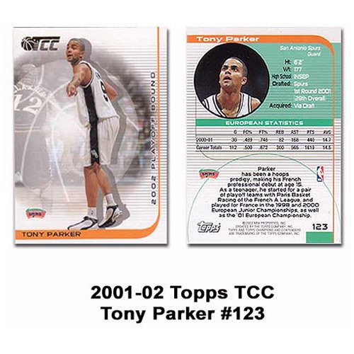 Topps TCC San Antonio Spurs Tony Parker 2001-02 Rookie Card