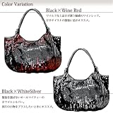スパンコールバッグ■今流行のセレブご愛用モデル!ラウンド型グリッタートートバッグ★ワインレッド&シルバー