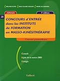 Concours d entrée dans les instituts de formation en masso-kinésithérapie