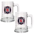 Chicago Fire Soccer 2pc 15oz Glass Tankard Set - Primary Team Logo MAJOR-LEAGUE-SOCCER Soccer