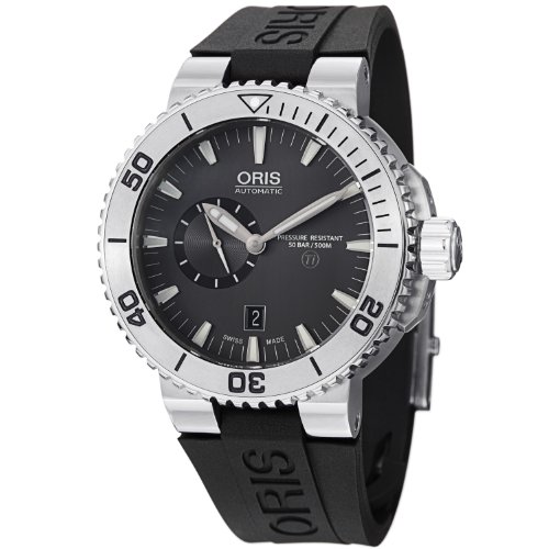 Oris Aquis Black Dial Rubber Automatic Mens Watch 743-7664-7253RS