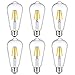 Vintage Light Bulb,Oak Leaf 6W ST64 Antique Style Edison Bulb LED Light 60W Equivalent,700lm,5000K,Daylight,E26 Screw Base,Pack of 6