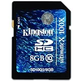 Kingston 8gb Class 10 Sdhc Memory Card For Canon Powershot A495 A800 A1200 A2200 A3100is A3200is A3300is D10 Sx130is Sx210is Sx220hs Sx230hs Sx30is S95 G12 Camera