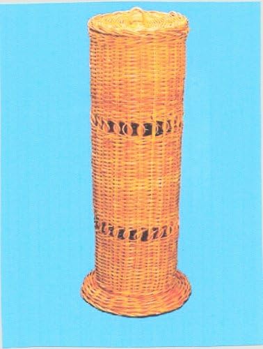 19 1/2" STANDING WICKER TOILET TISSUE HOLDER - HOLDS 4 TISSUE ROLLS!