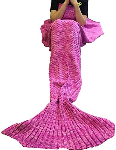 Mermaid Blanket, NOT HOME Mermaid Tail Blanket Warm Soft All Seasons for Adults Teens,Sofa Quilt Living Room Super Sleeping Bags (Child Pink, 55.12"x27.56")