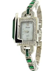 Secret Emerald Gem Hidden Dial Ladies Analogue Bracelet Dress Watch WA100126